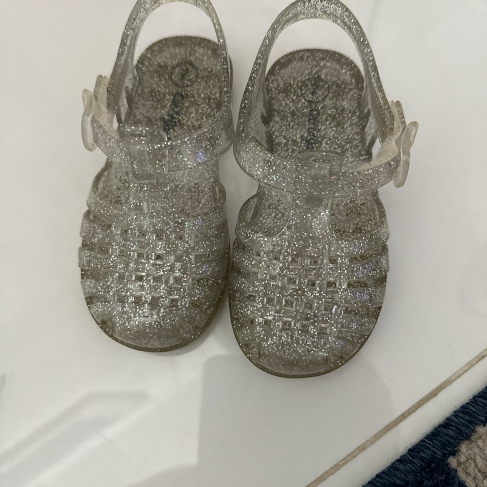 Cat & Jack Silver Glitter Kids Sandals